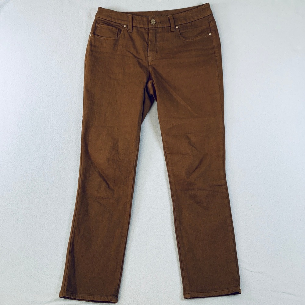 Chicos So Slimming Girlfriend Ankle Jeans Women's Soft Stretchโ Brown 00 (XS/2)